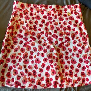 Floral Pop Red and Pink A-Line Skort